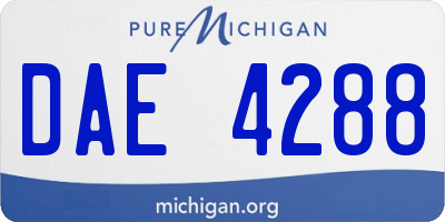 MI license plate DAE4288
