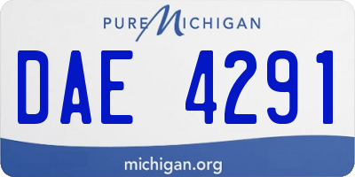 MI license plate DAE4291
