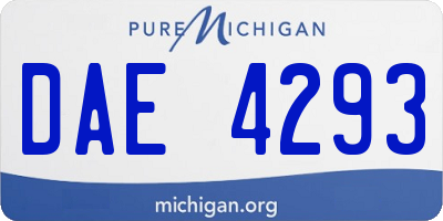 MI license plate DAE4293