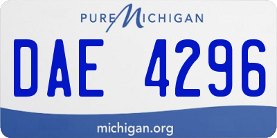 MI license plate DAE4296