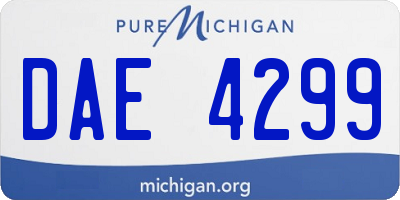 MI license plate DAE4299