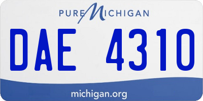 MI license plate DAE4310