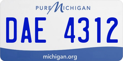 MI license plate DAE4312