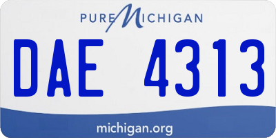 MI license plate DAE4313