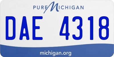 MI license plate DAE4318