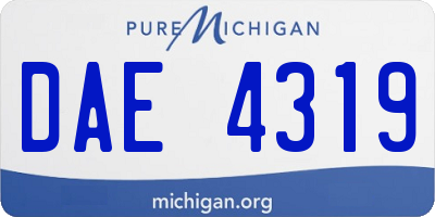 MI license plate DAE4319