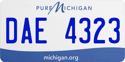MI license plate DAE4323