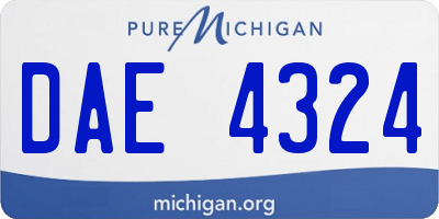 MI license plate DAE4324
