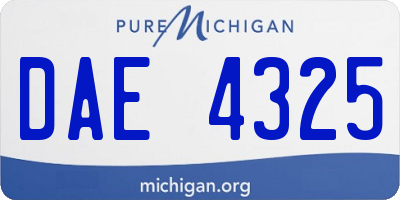 MI license plate DAE4325