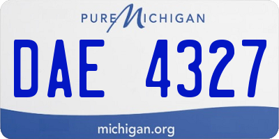 MI license plate DAE4327