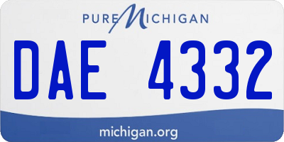 MI license plate DAE4332