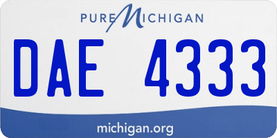 MI license plate DAE4333