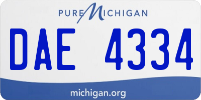 MI license plate DAE4334