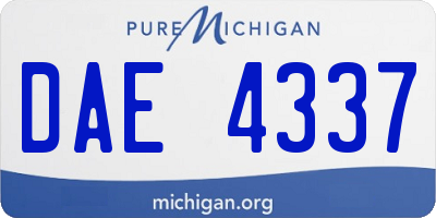 MI license plate DAE4337