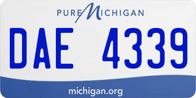 MI license plate DAE4339
