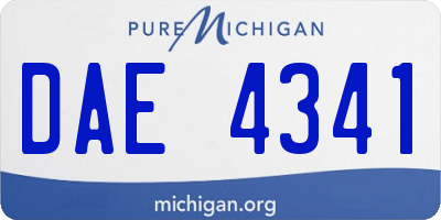 MI license plate DAE4341