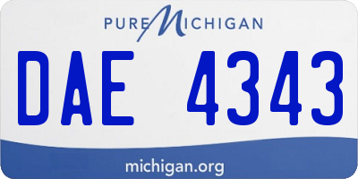 MI license plate DAE4343