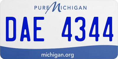 MI license plate DAE4344