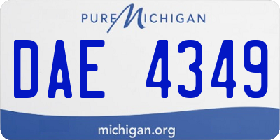 MI license plate DAE4349
