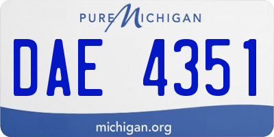 MI license plate DAE4351