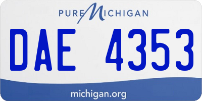 MI license plate DAE4353
