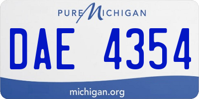 MI license plate DAE4354