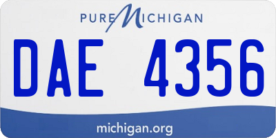 MI license plate DAE4356