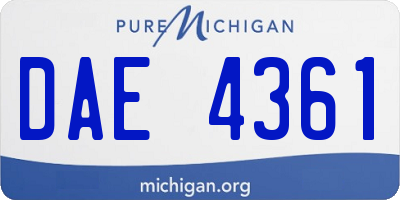 MI license plate DAE4361