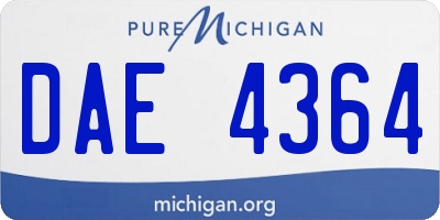 MI license plate DAE4364