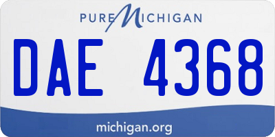 MI license plate DAE4368
