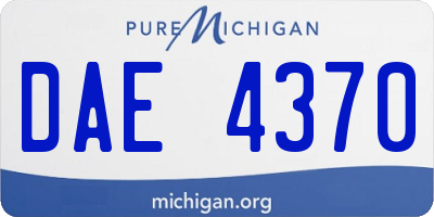 MI license plate DAE4370