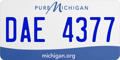 MI license plate DAE4377