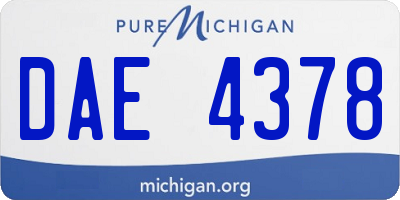 MI license plate DAE4378