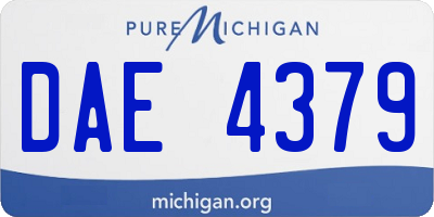 MI license plate DAE4379