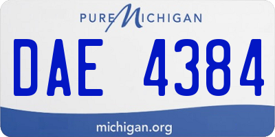 MI license plate DAE4384