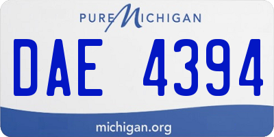MI license plate DAE4394