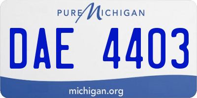 MI license plate DAE4403