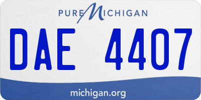 MI license plate DAE4407