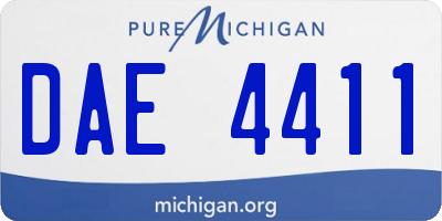 MI license plate DAE4411