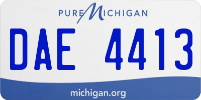 MI license plate DAE4413