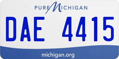 MI license plate DAE4415