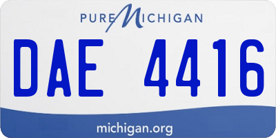MI license plate DAE4416