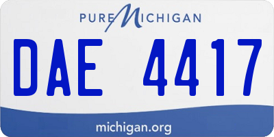 MI license plate DAE4417