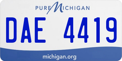 MI license plate DAE4419