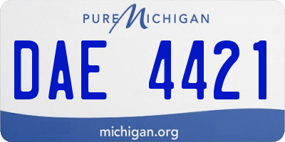 MI license plate DAE4421