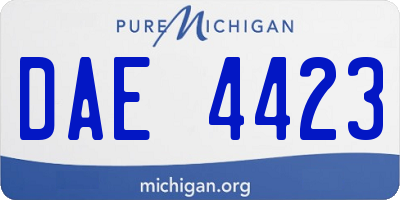MI license plate DAE4423