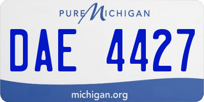 MI license plate DAE4427