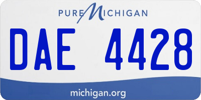 MI license plate DAE4428