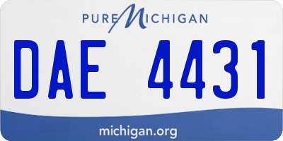 MI license plate DAE4431