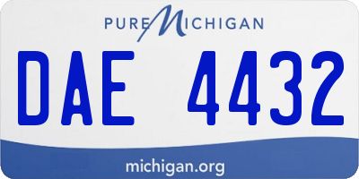 MI license plate DAE4432